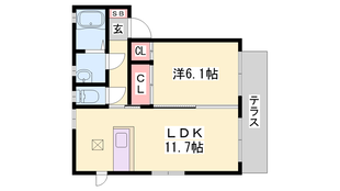 中八木駅 徒歩5分 1階の物件間取画像